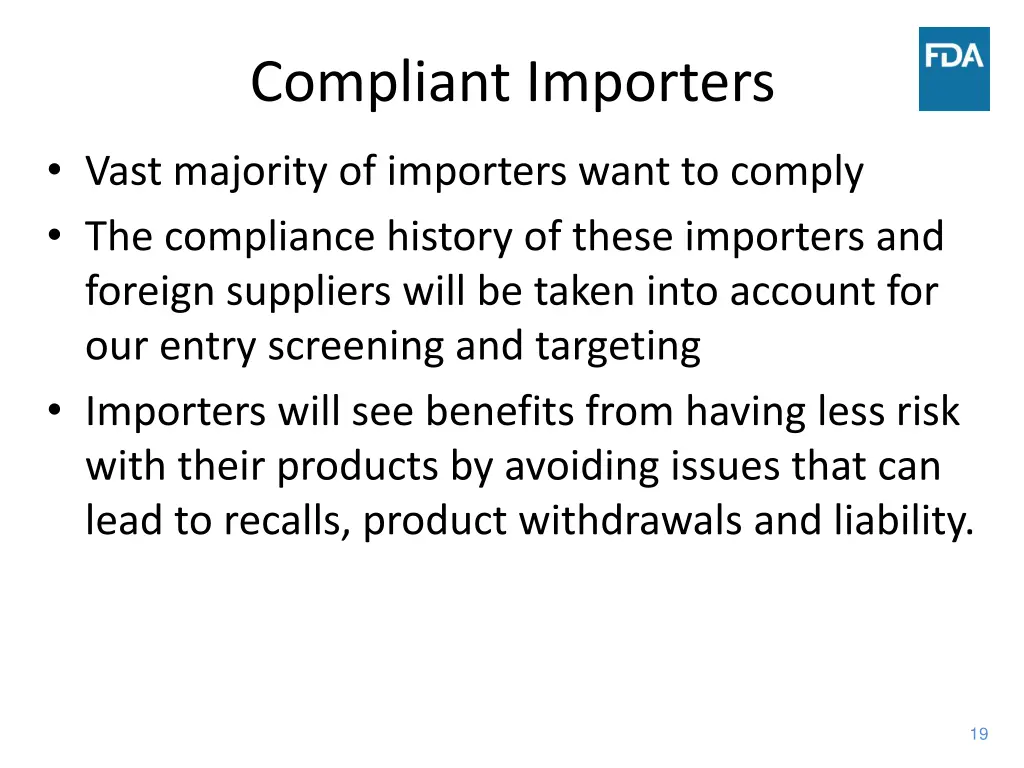 compliant importers