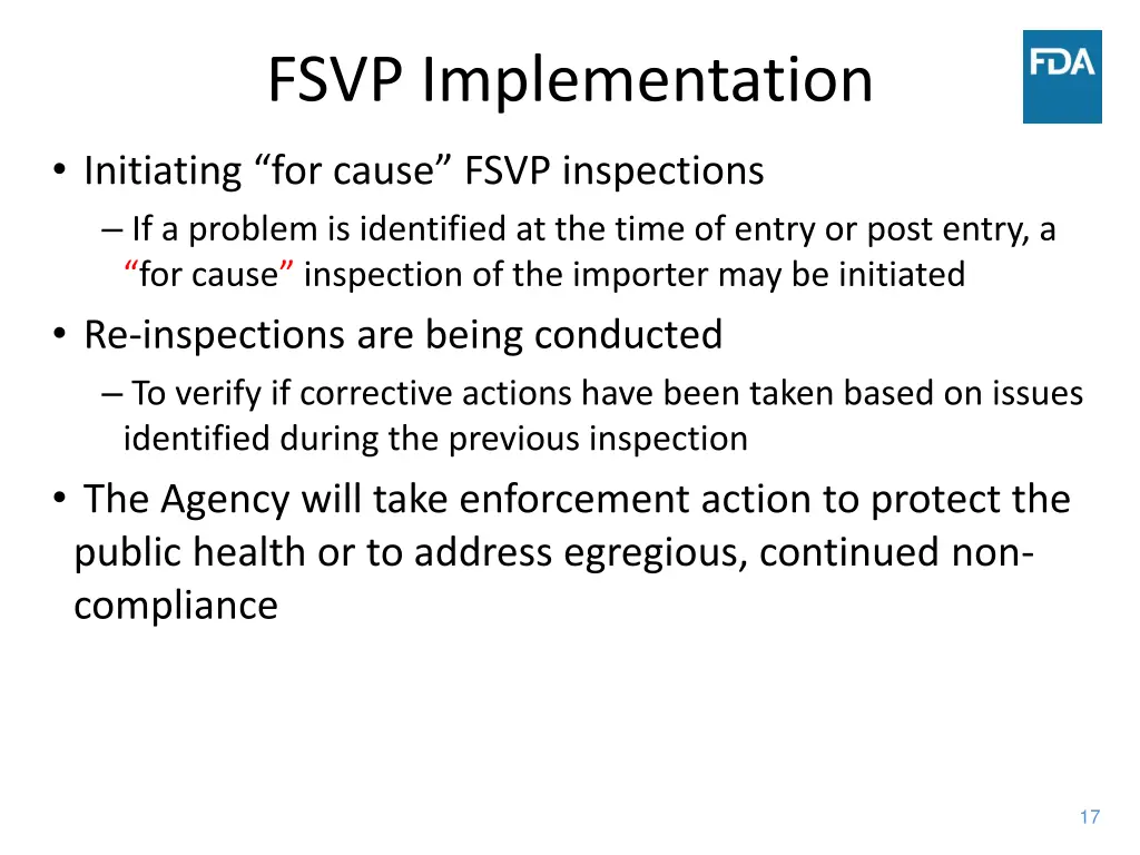 fsvp implementation