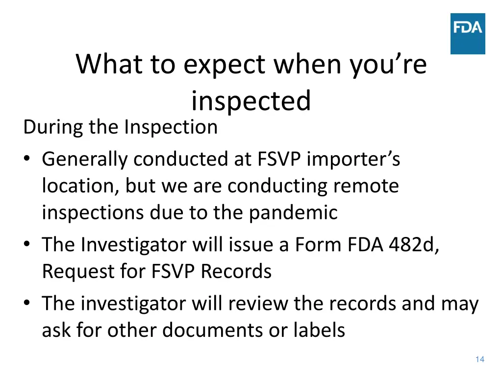 what to expect when you re inspected during