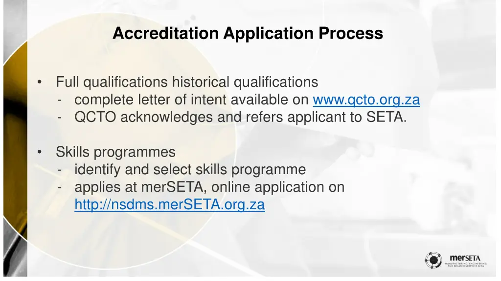 accreditation application process