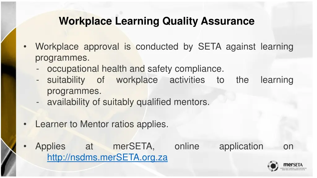 workplace learning quality assurance