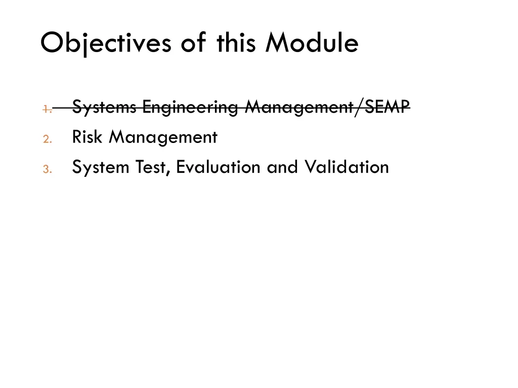 objectives of this module 1