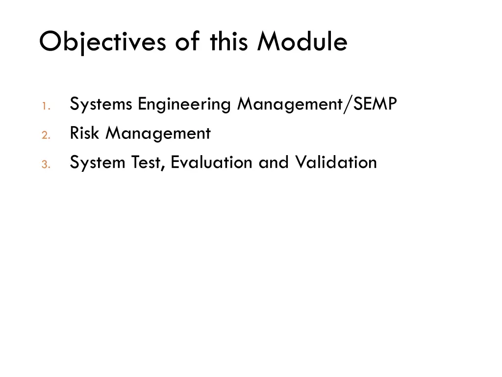 objectives of this module
