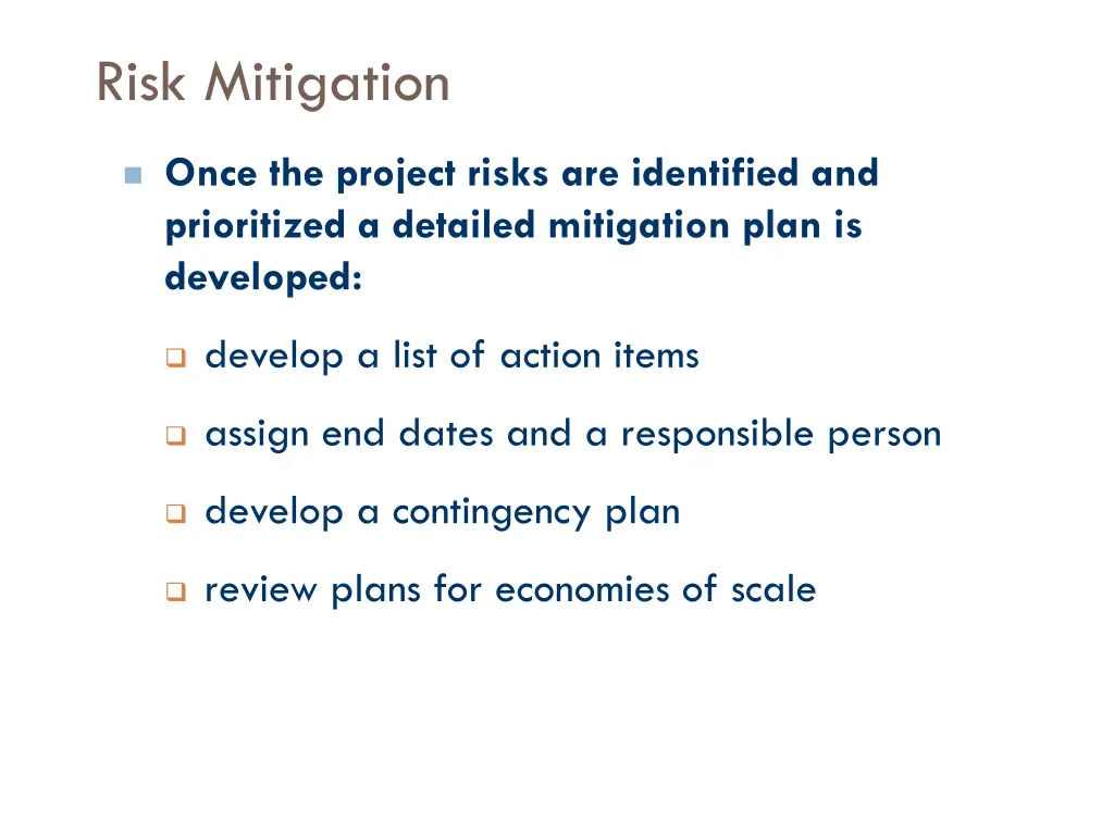 risk mitigation