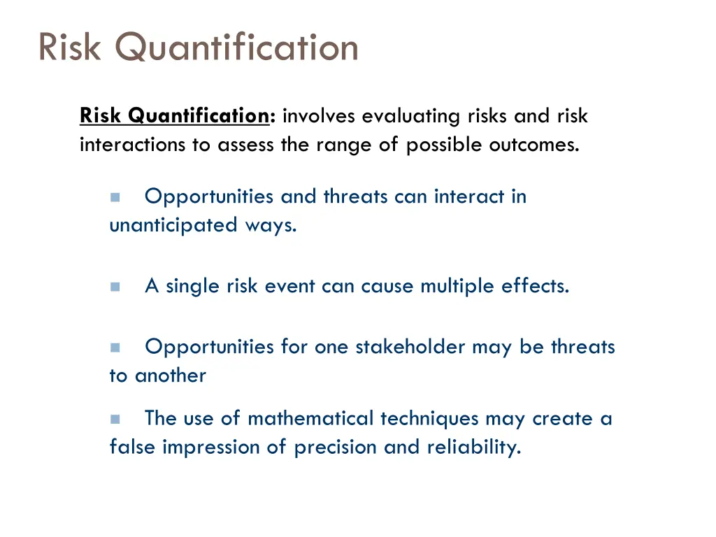 risk quantification