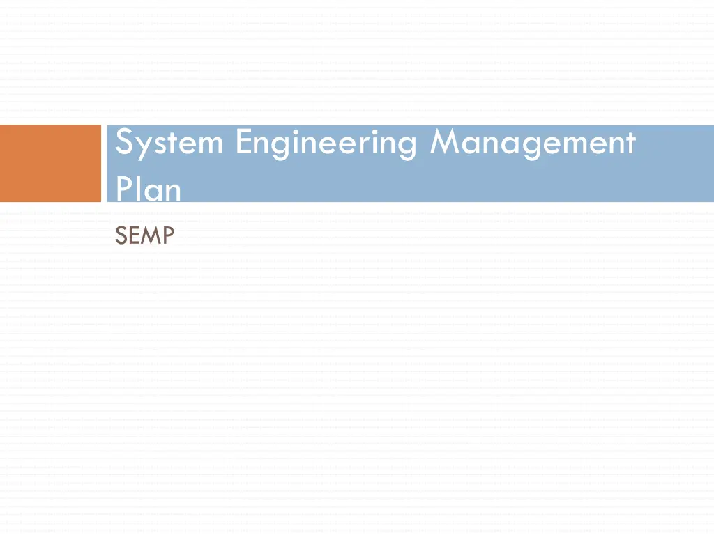 system engineering management plan