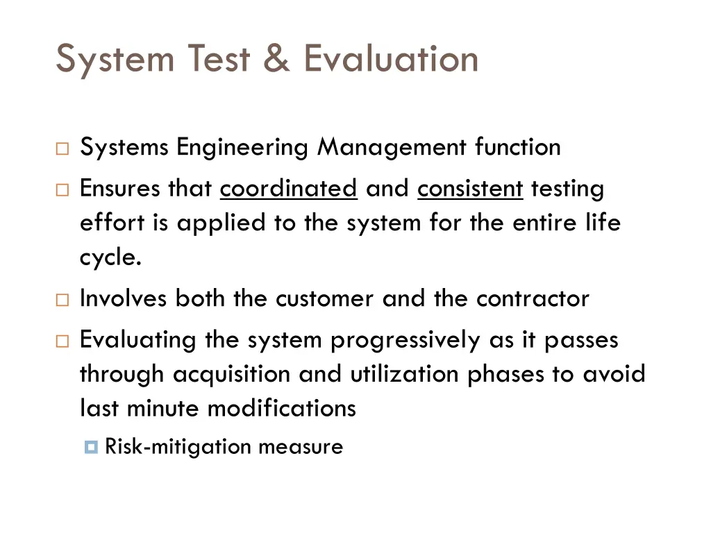 system test evaluation