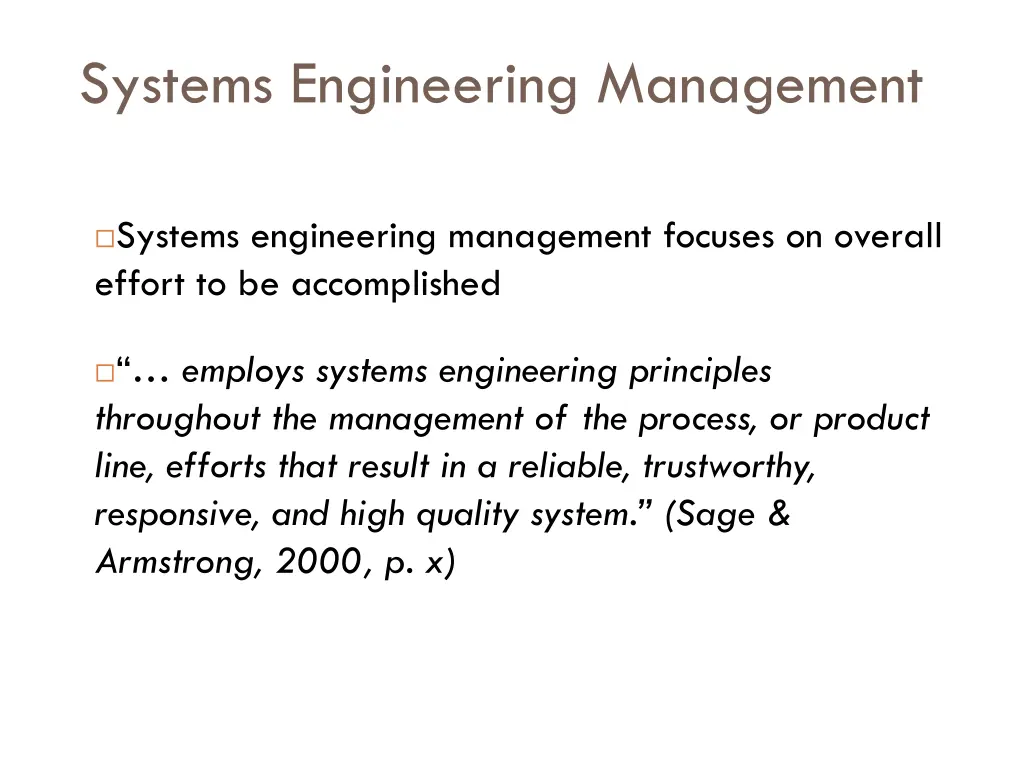 systems engineering management