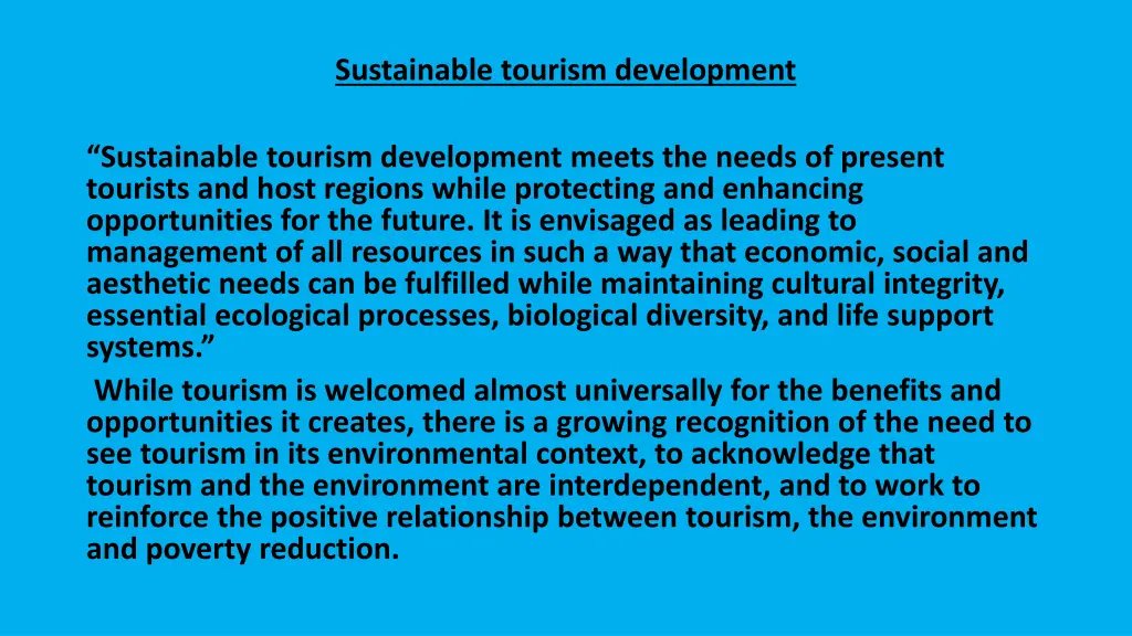 sustainable tourism development