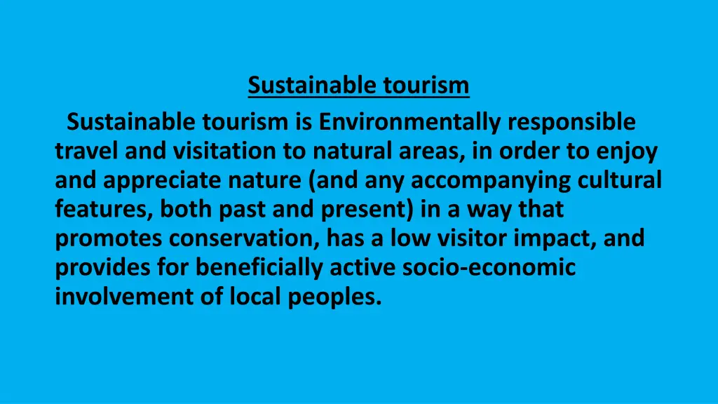 sustainable tourism