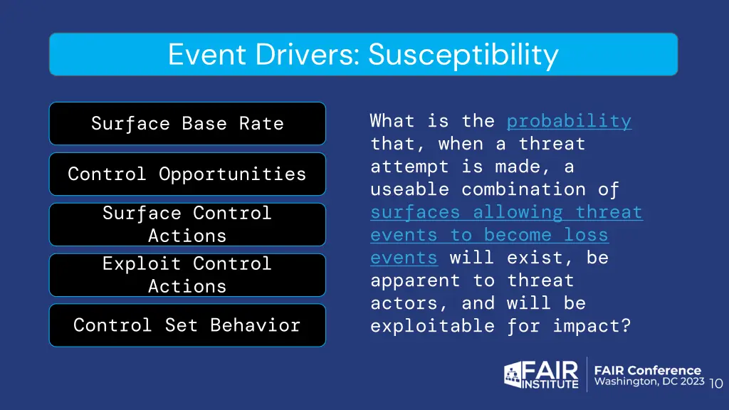 event drivers susceptibility
