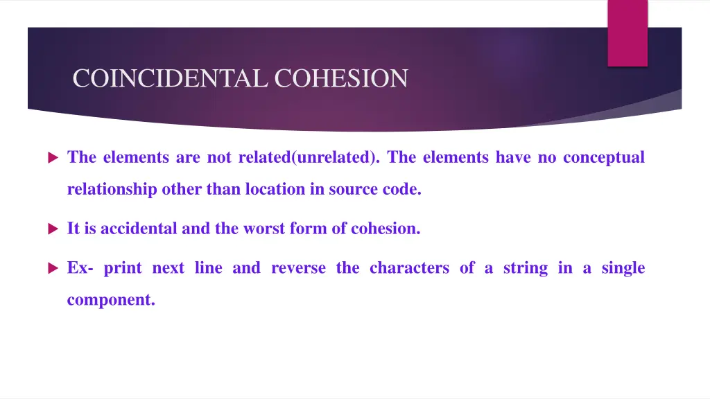 coincidental cohesion
