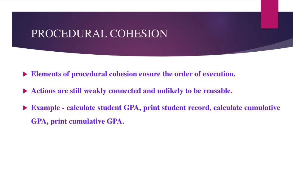 procedural cohesion