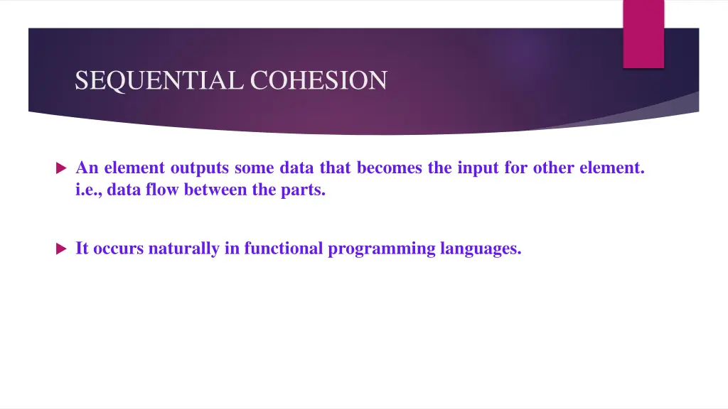 sequential cohesion