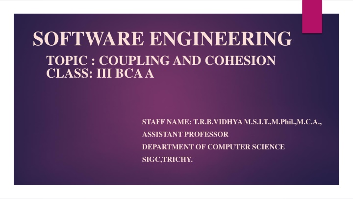 software engineering topic coupling and cohesion