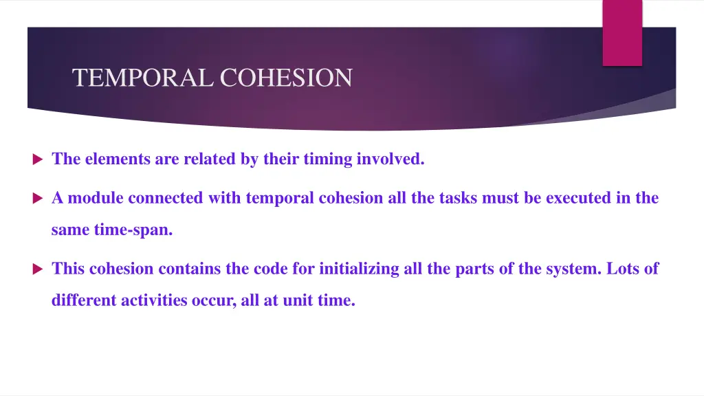 temporal cohesion