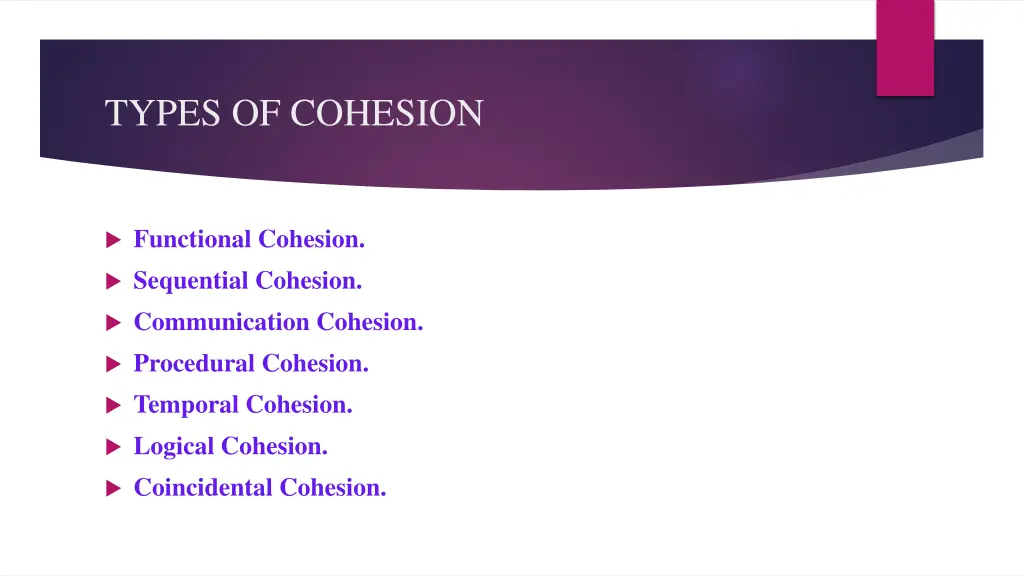 types of cohesion