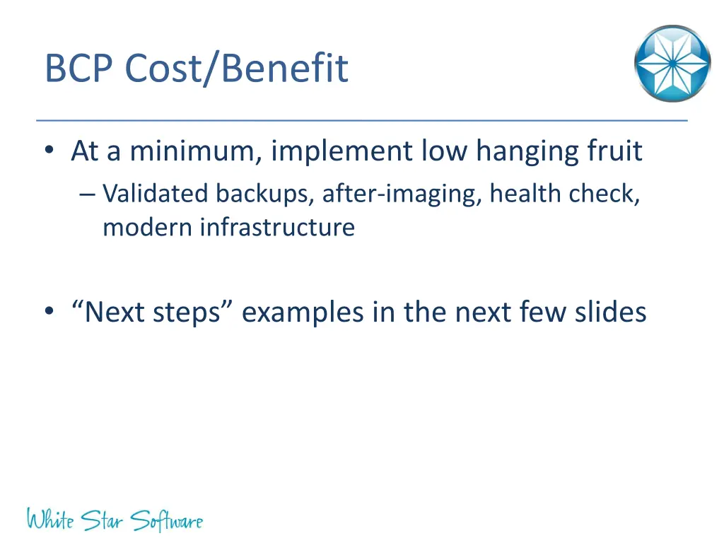 bcp cost benefit