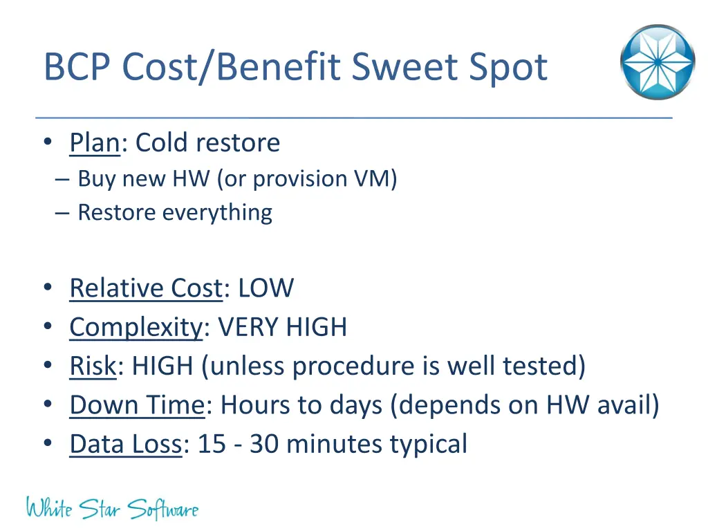 bcp cost benefit sweet spot 2