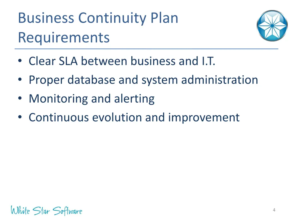 business continuity plan requirements