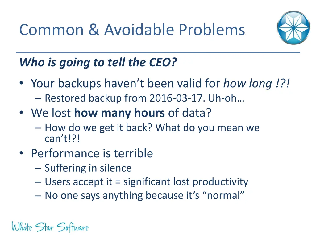 common avoidable problems 1