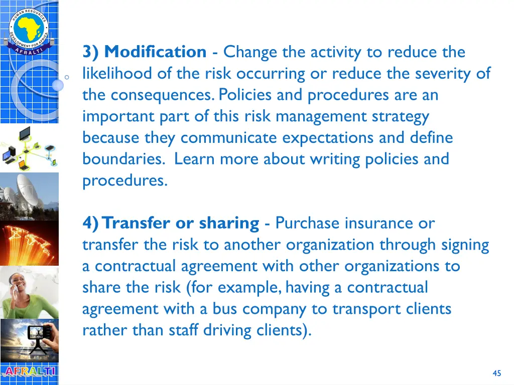 3 modification change the activity to reduce