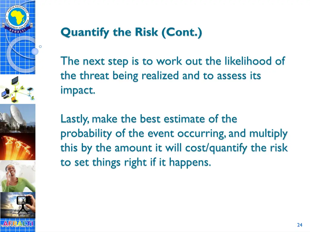 quantify the risk cont