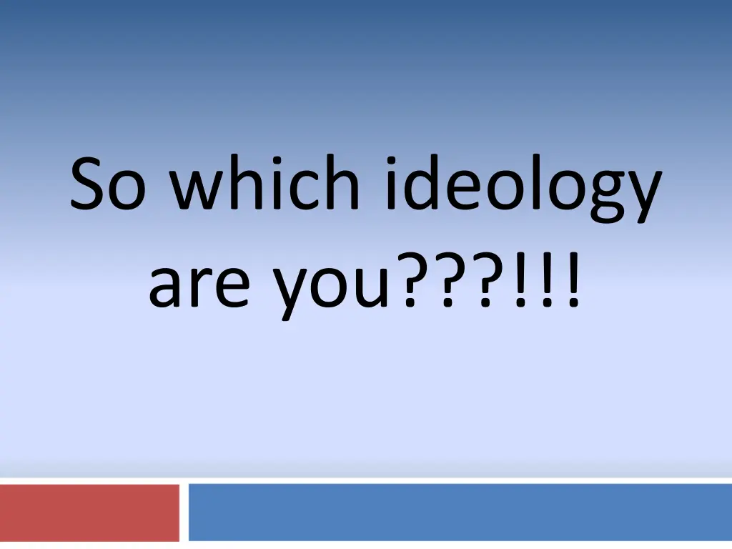 so which ideology are you