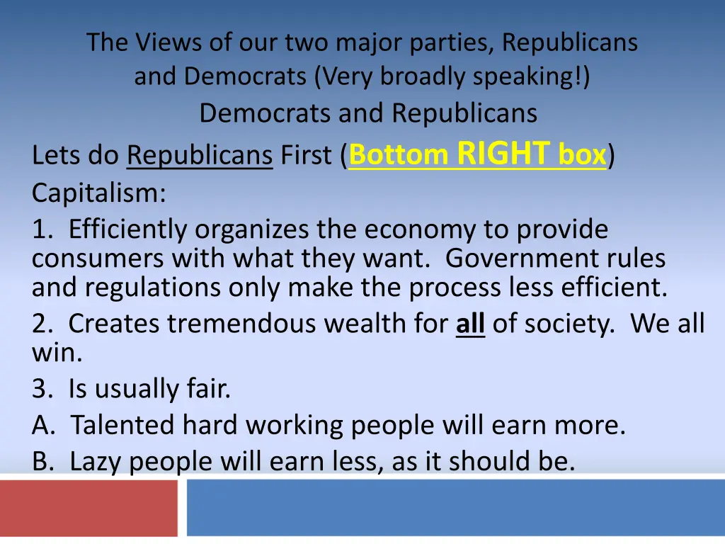 the views of our two major parties republicans