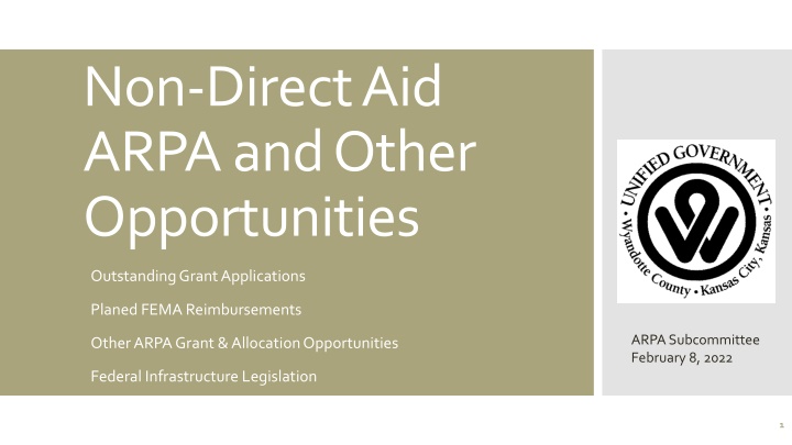 non direct aid arpa and other opportunities