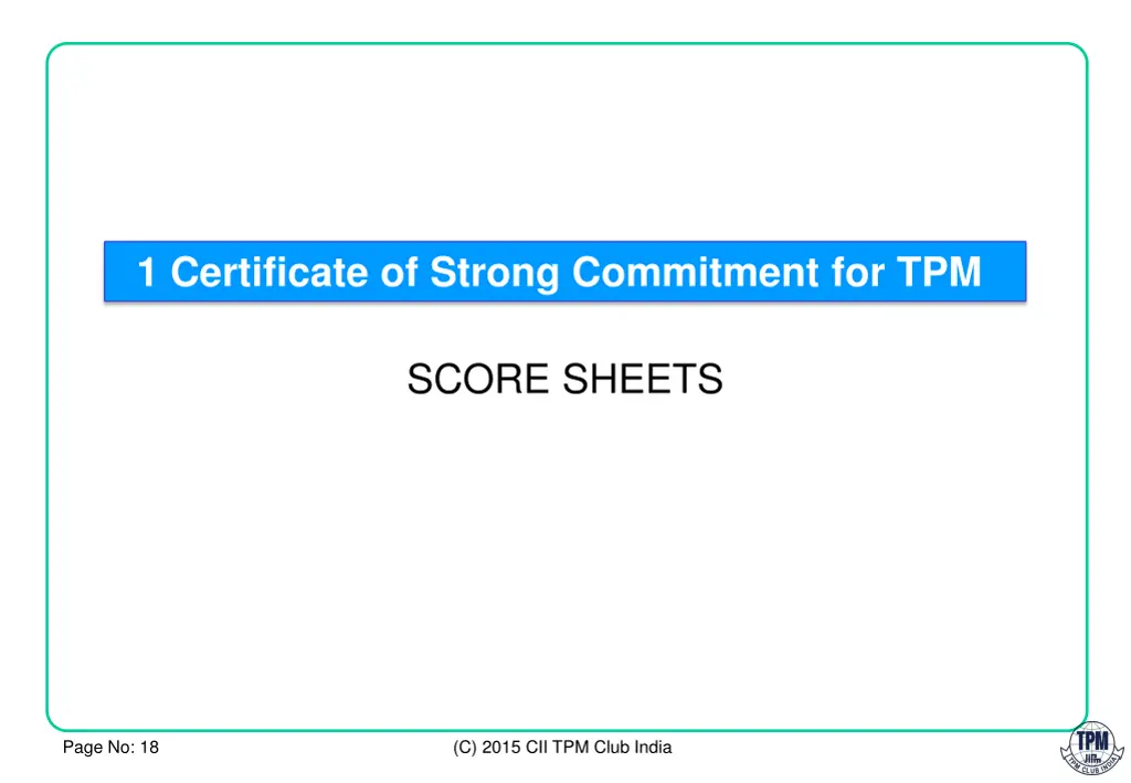 1 certificate of strong commitment for tpm 1