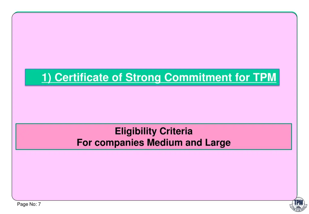 1 certificate of strong commitment for tpm