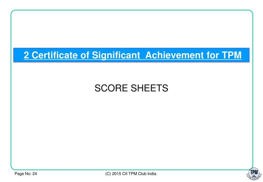 2 certificate of significant achievement for tpm 1