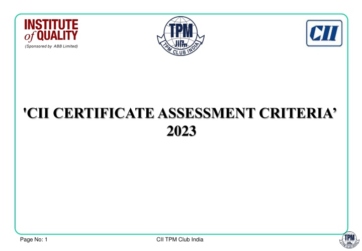cii certificate assessment criteria 2023