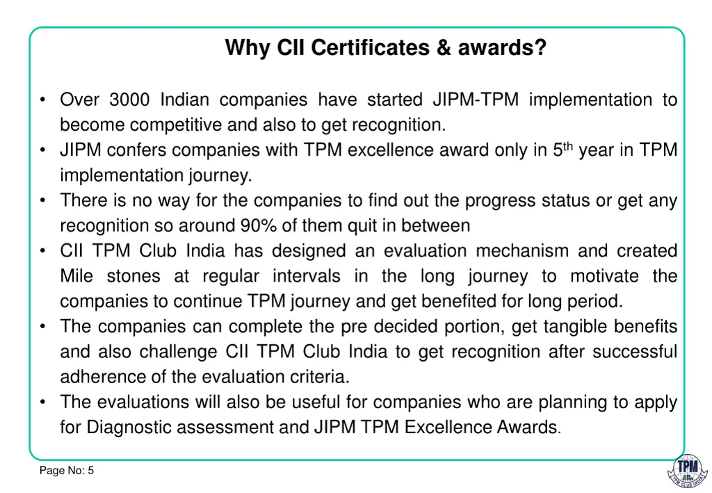 why cii certificates awards
