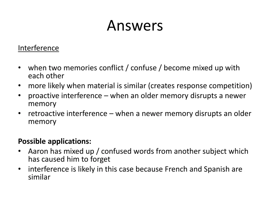 answers