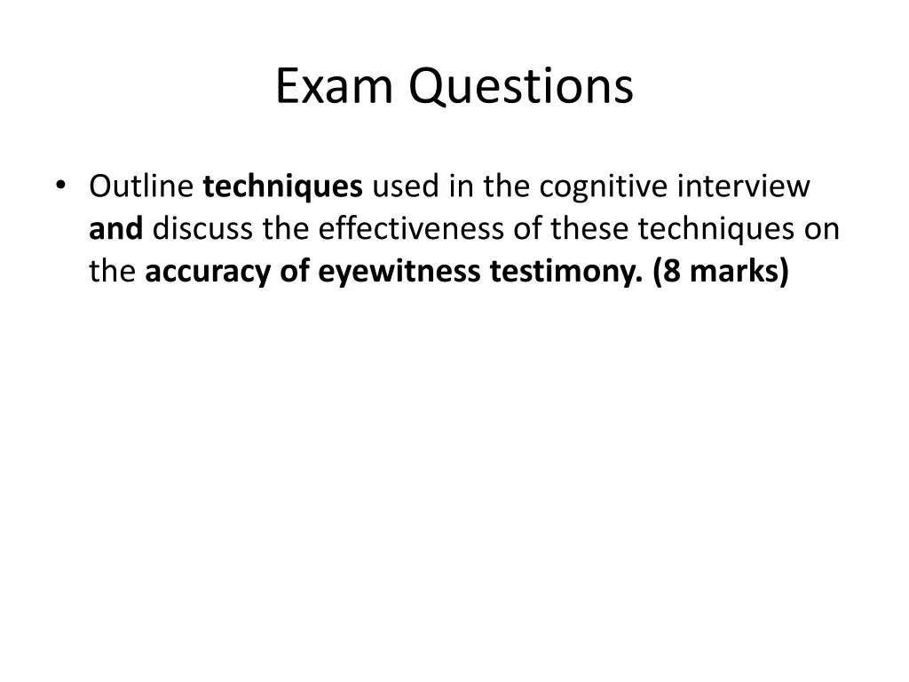 exam questions 3