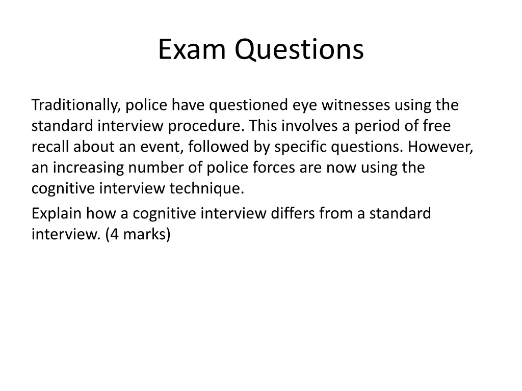 exam questions 4
