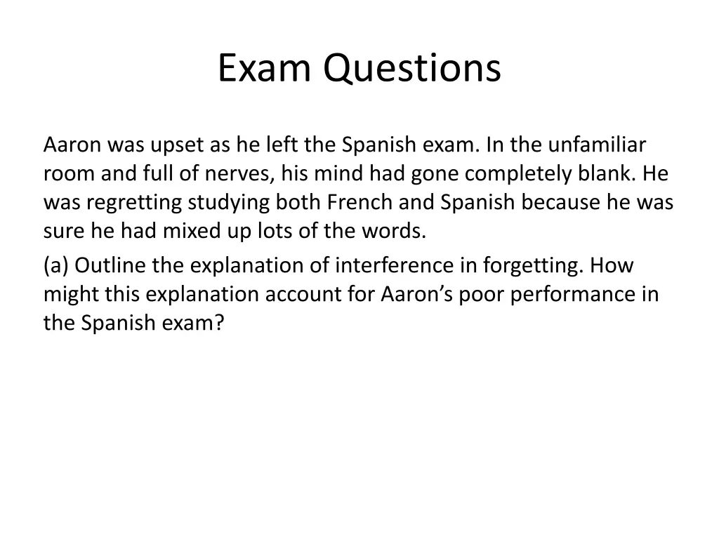 exam questions