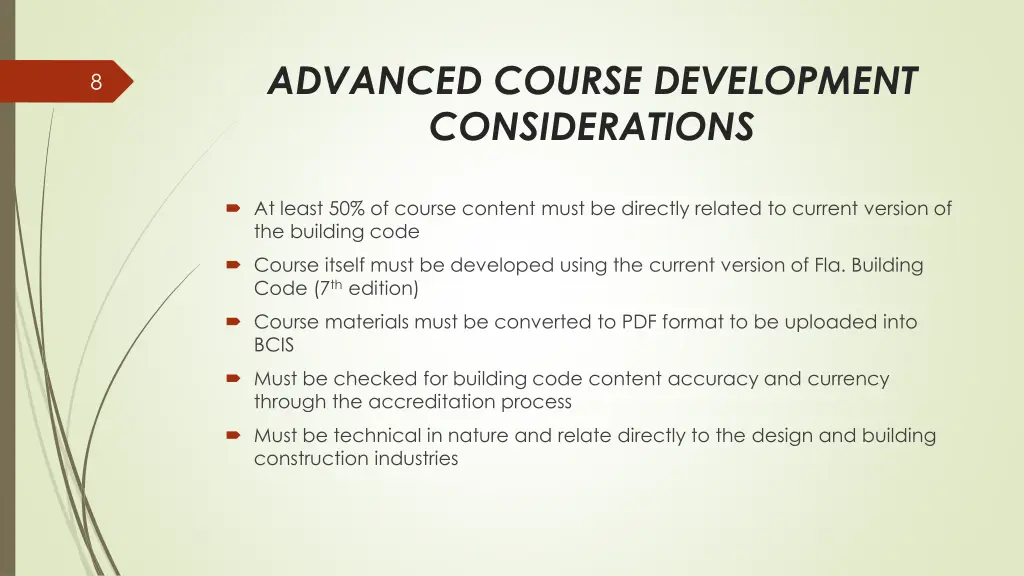 advanced course development considerations