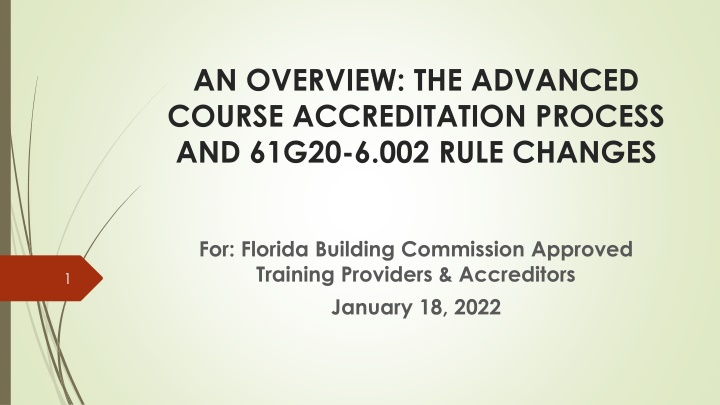 an overview the advanced course accreditation
