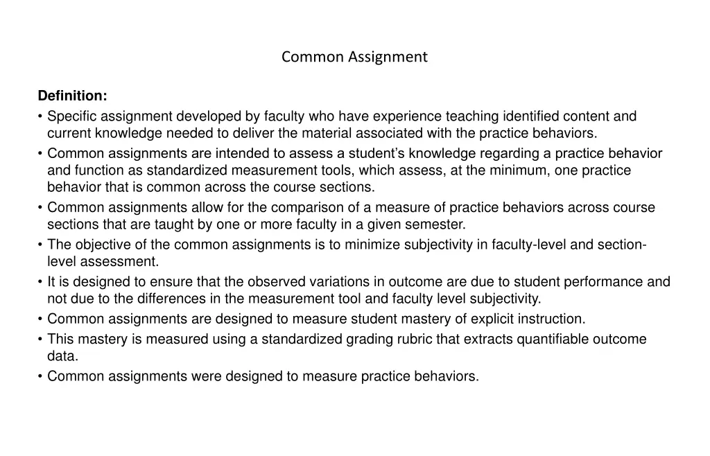 common assignment