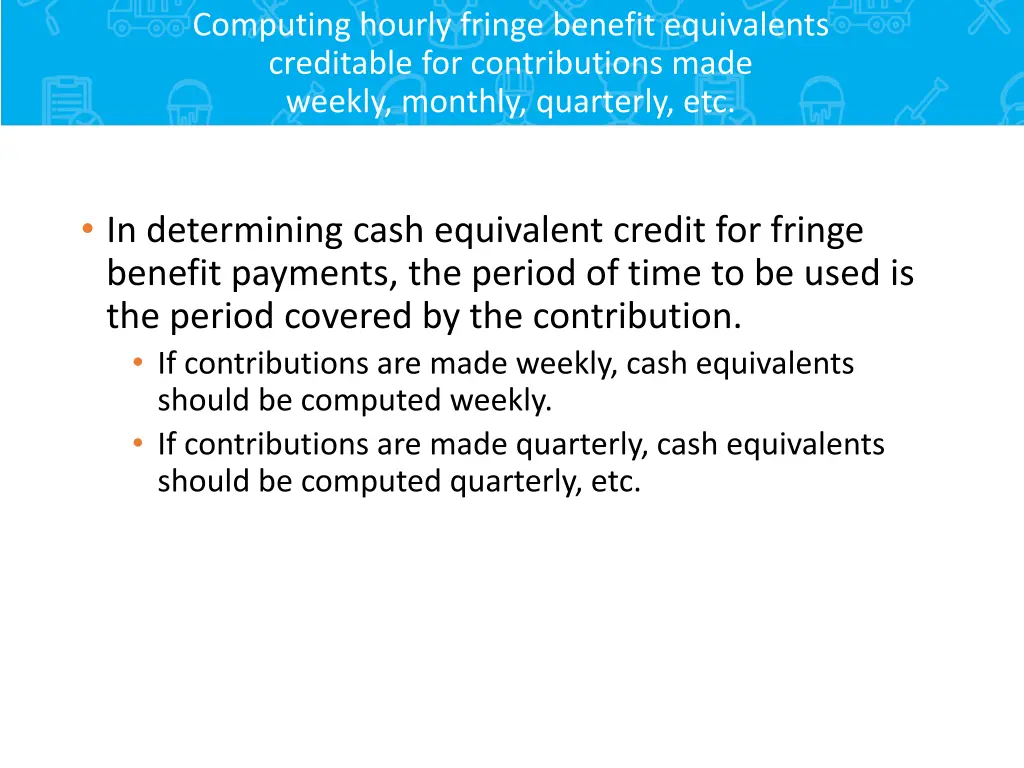 computing hourly fringe benefit equivalents