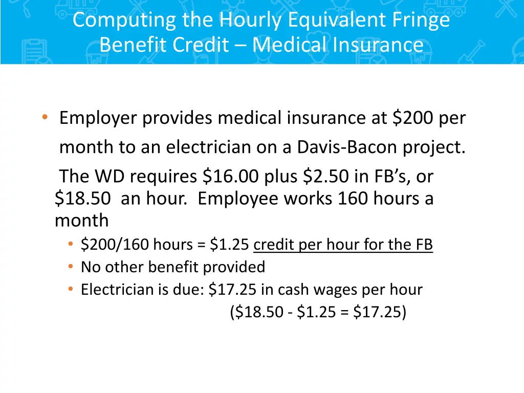 computing the hourly equivalent fringe benefit