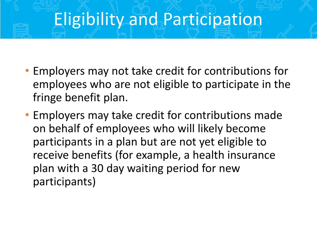 eligibility and participation