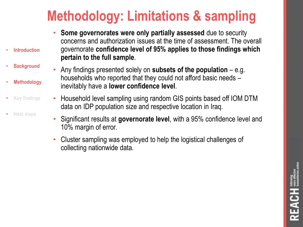 methodology limitations sampling