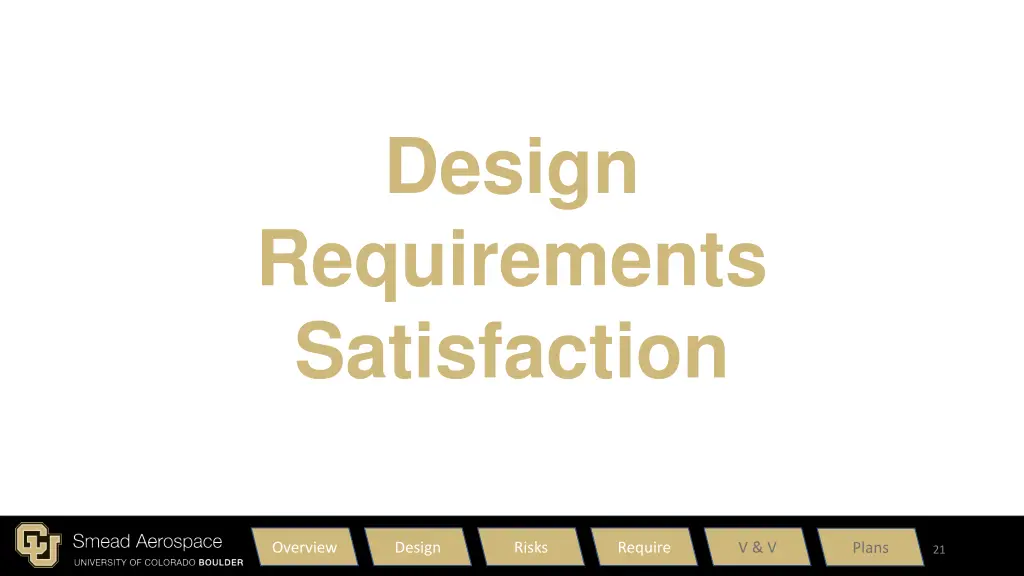 design requirements satisfaction