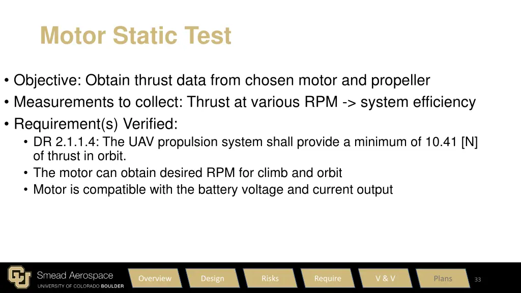 motor static test