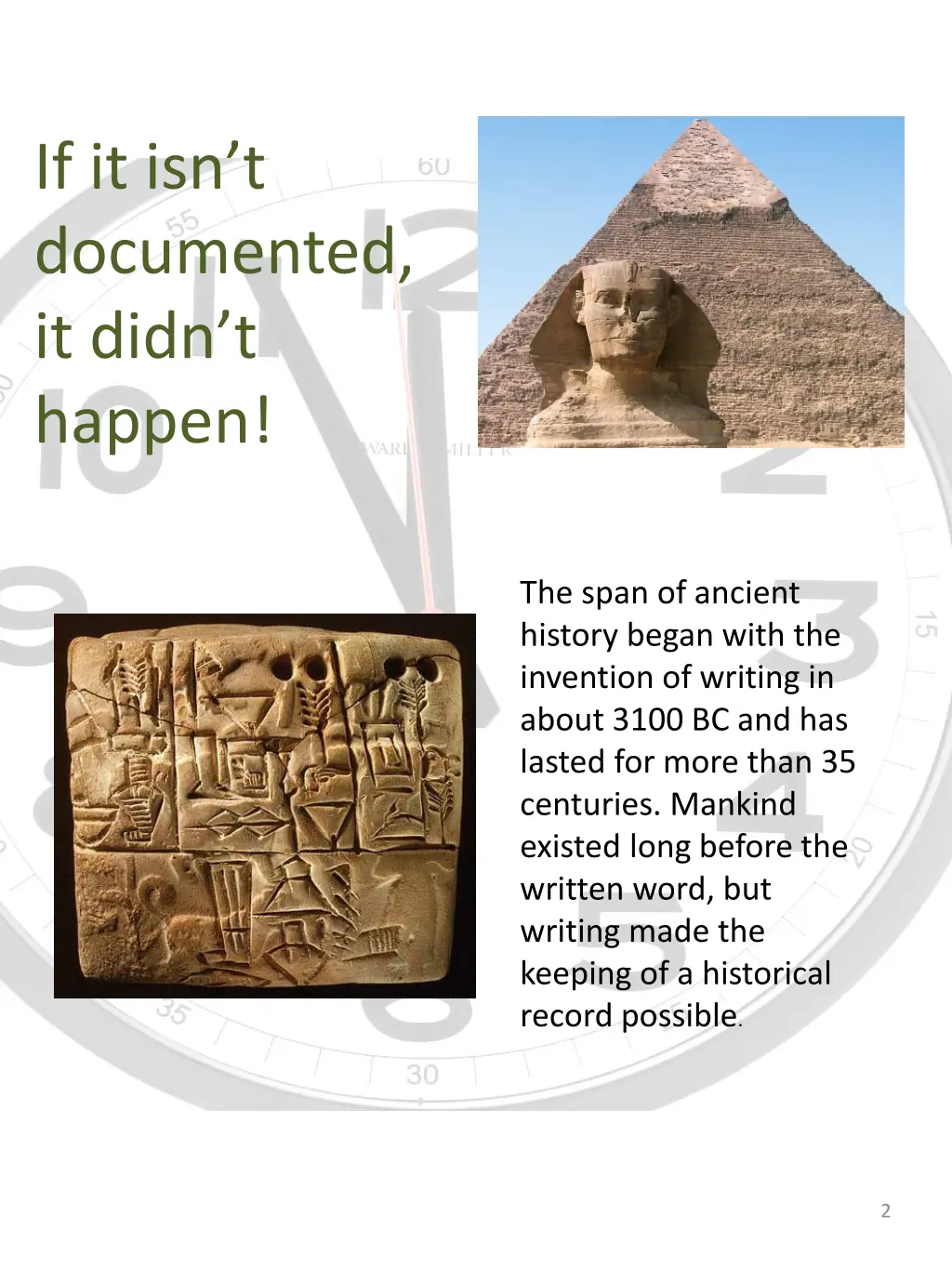 if it isn t documented it didn t happen
