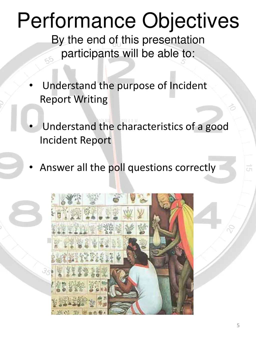 performance objectives by the end of this